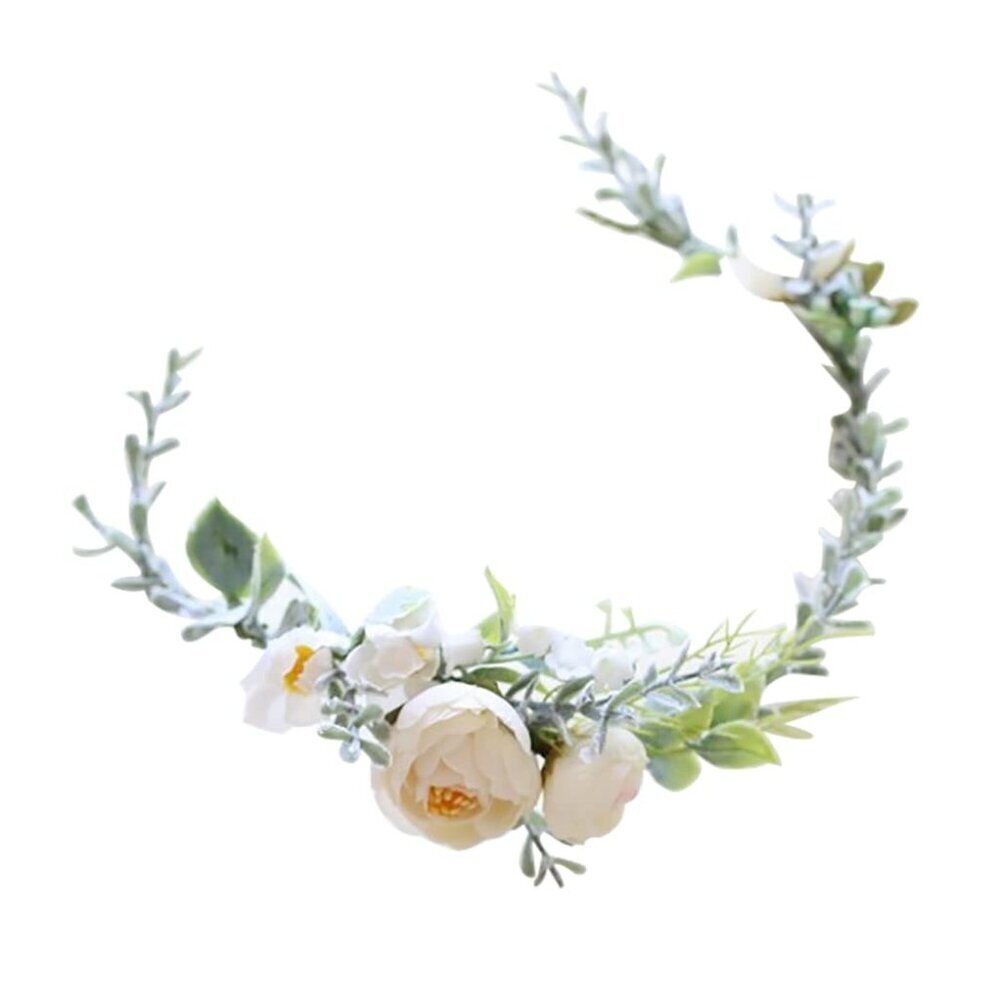 Flower Crown Greenery Wedding Headband Boho Bridal Floral Wreath for Women